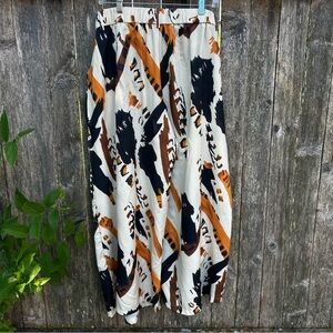 SHEIN Elegant Women's Wide Leg Pants with Abstract Print Size 2XL